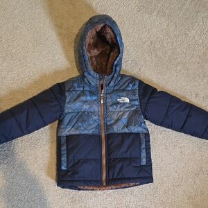 The North Face Navy and Brown Hooded Jacket